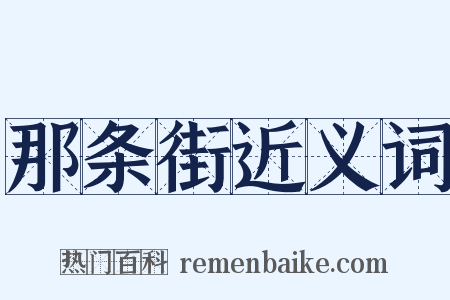 那条街近义词是什么意思的图片